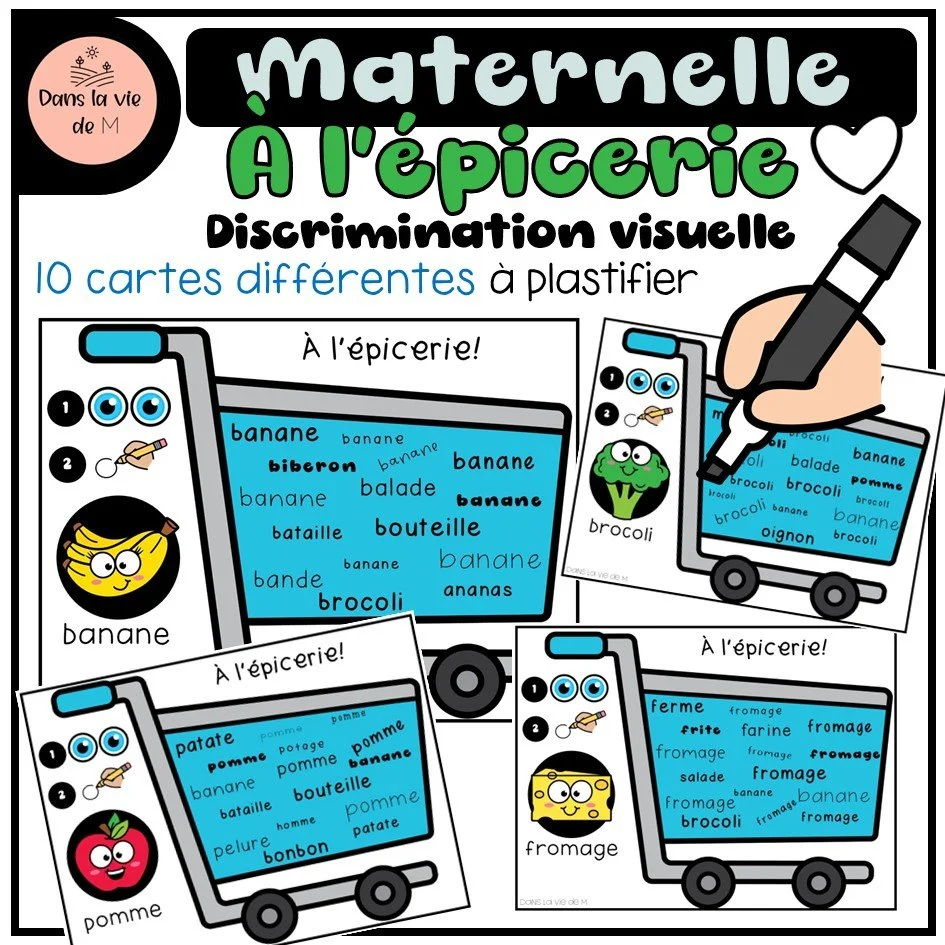 🛒🍎 « Mon panier d’épicerie » – Maternelle 🌈✨