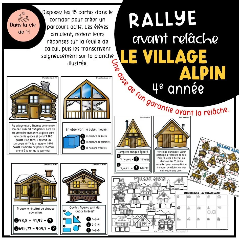 🏔️ RALLYE AVANT RELÂCHE – LE VILLAGE ALPIN (4e année) 🏔️