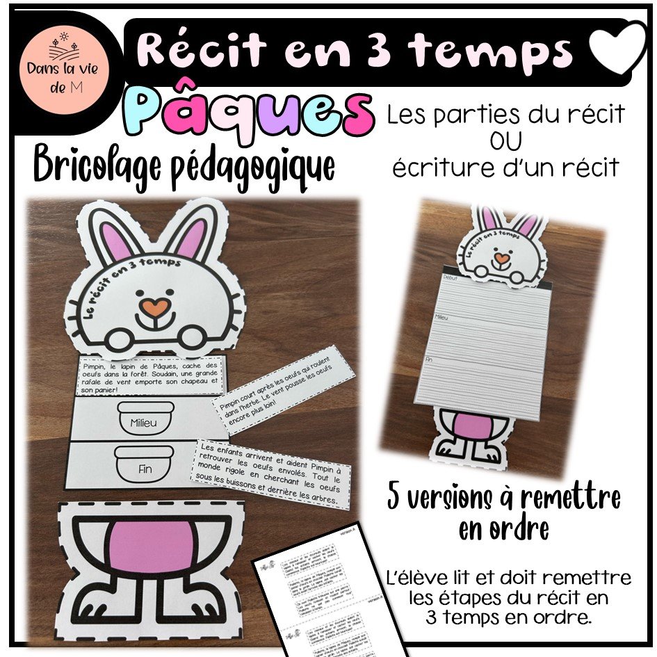 🐰 Un récit en 3 temps… avec un lapin trop mignon ! 💛