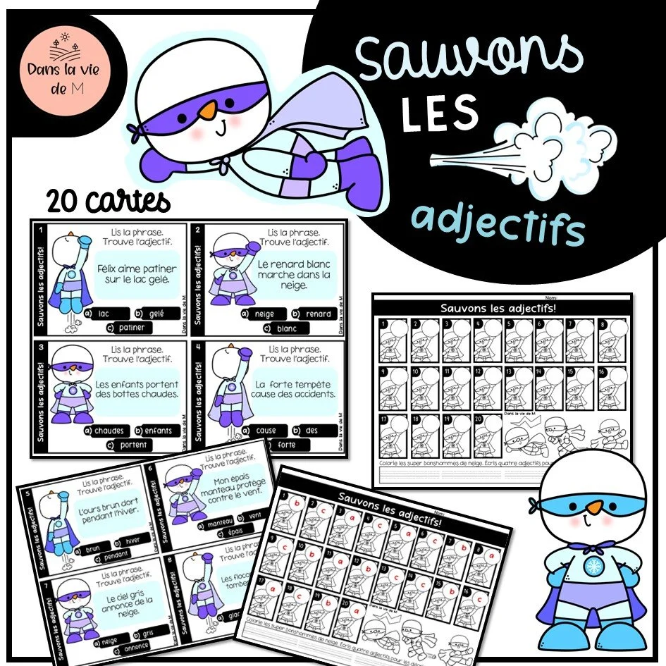 🦸‍♂️ Sauvons les adjectifs ! ❄️ - 1er cycle