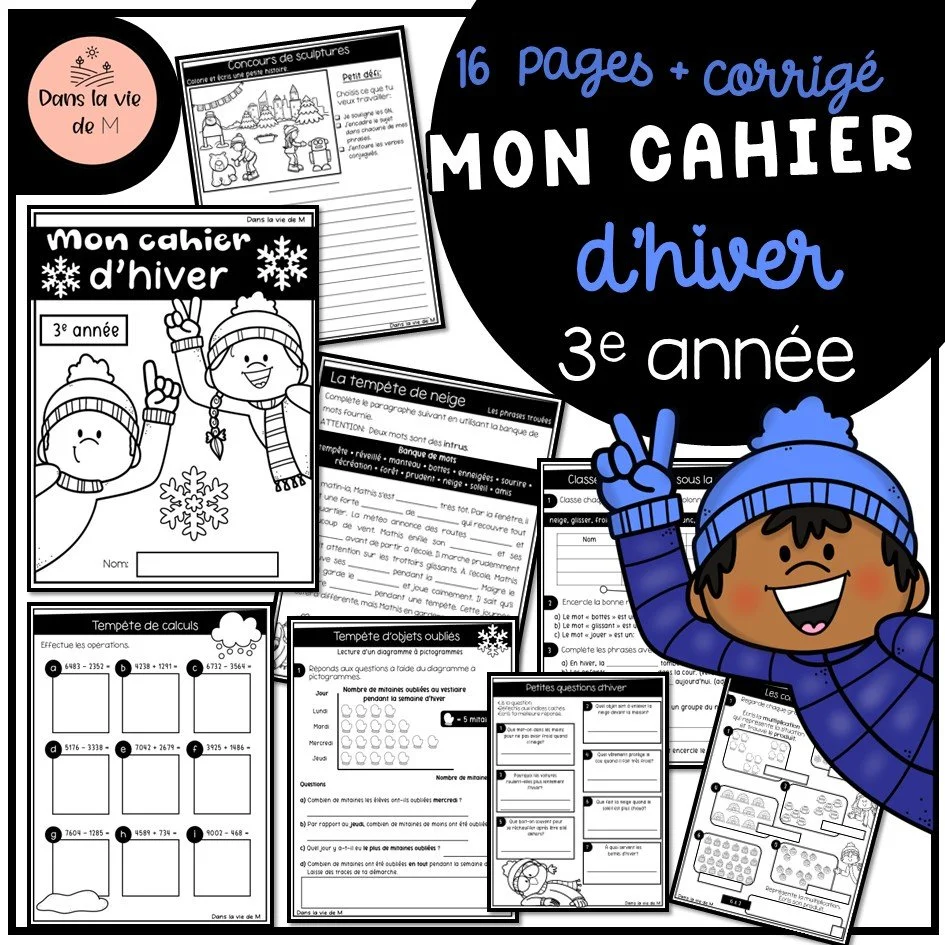 ❄️ Mon cahier passe-temps d’hiver — 3e année ❄️