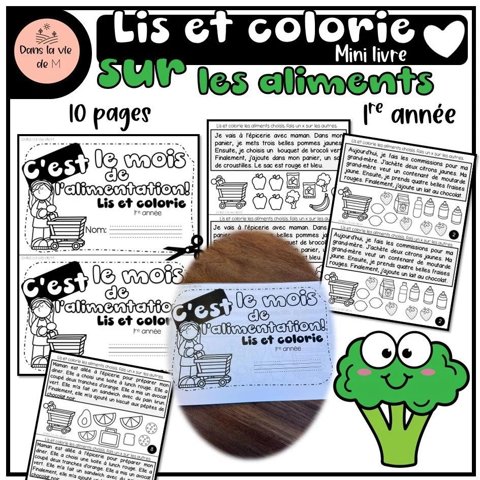 📘🍎 Mon mini livre – Le panier d’épicerie 🛒✨
