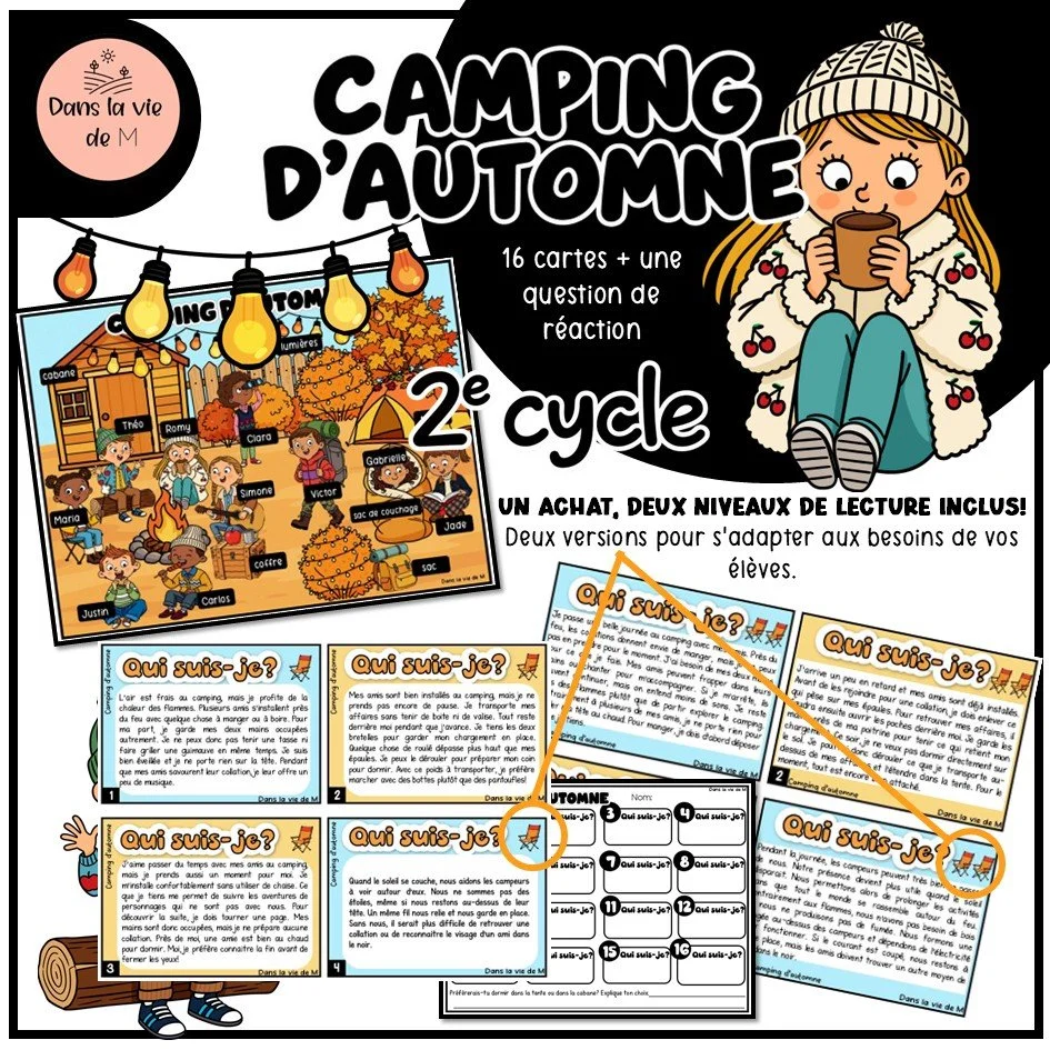 Camping d’automne 🍂 - 2e cycle - 2 niveaux