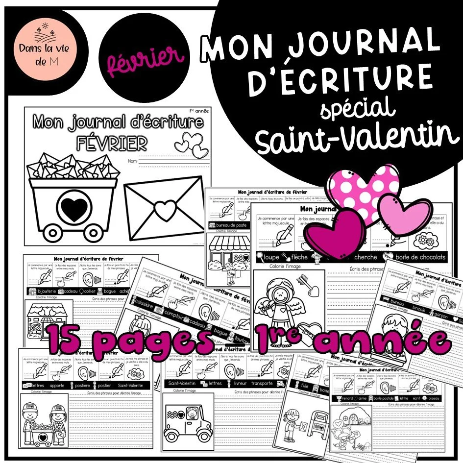 💘 Mon journal d’écriture – Février | Spécial Saint-Valentin (1re année) 💘