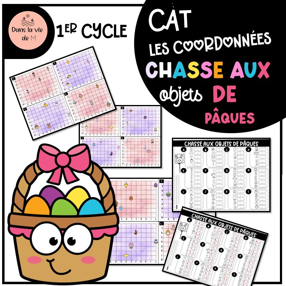 🐣📍 Chasse aux objets de Pâques – Les coordonnées (1er cycle) 🐰🥚
