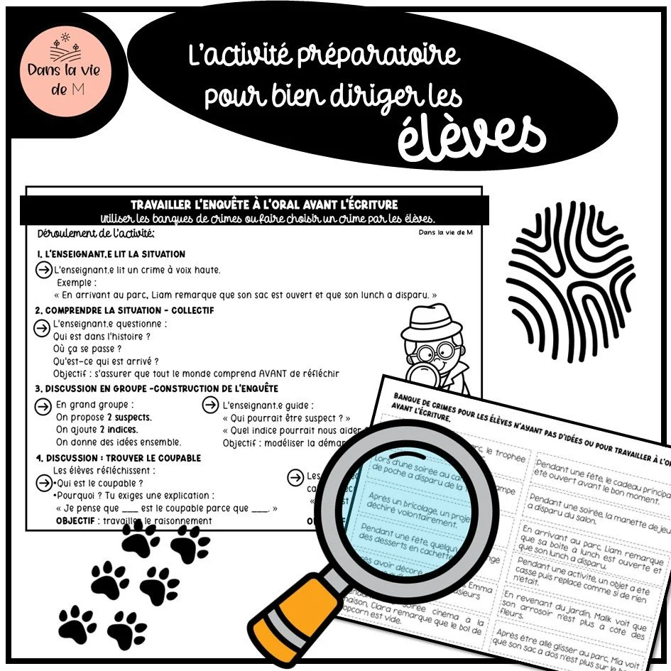 🕵️‍♀️ N O U V E A U T É – Enquête en cours... 🔎1er cycle et 2e cycle