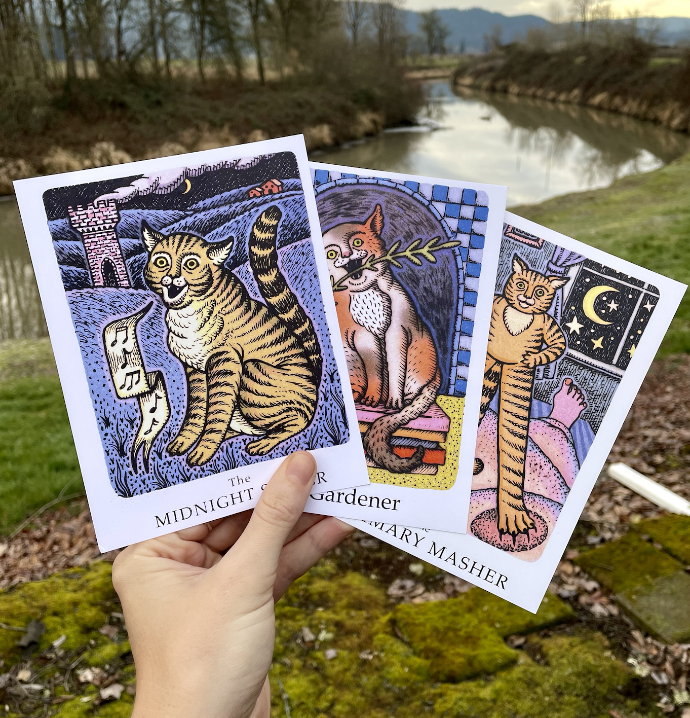 CAT TAROT print set IMPERFECT PRINT!