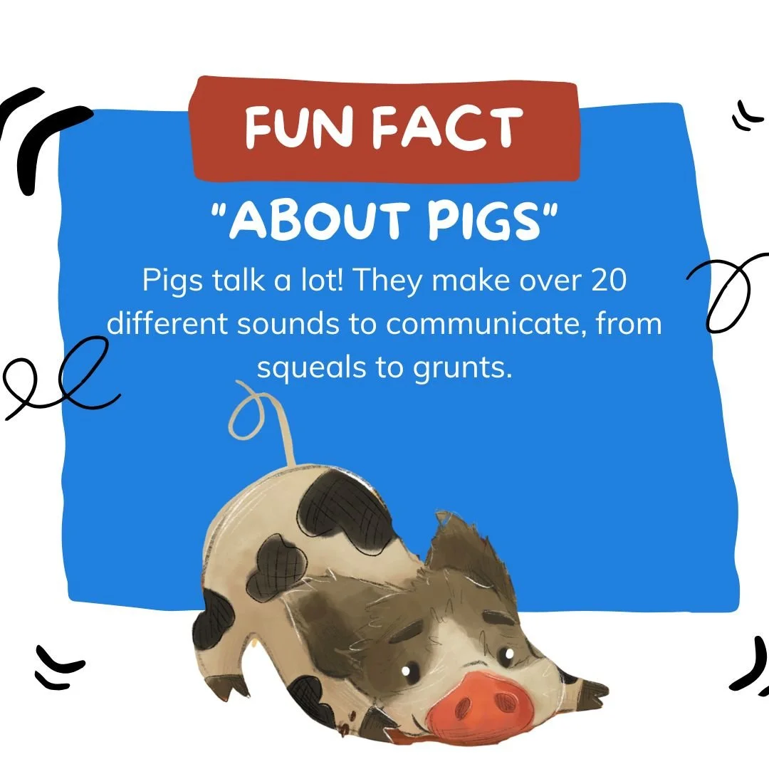 Pigs are quite the talkers! 🐖

Did you know pigs make over 20 different sounds to &ldquo;talk&rdquo; to each other?  I like to imagine them chatting about snacks and mud puddles. 😂

What&rsquo;s your favorite animal sound? 🐮🐔🐑

#FunFactFriday #A
