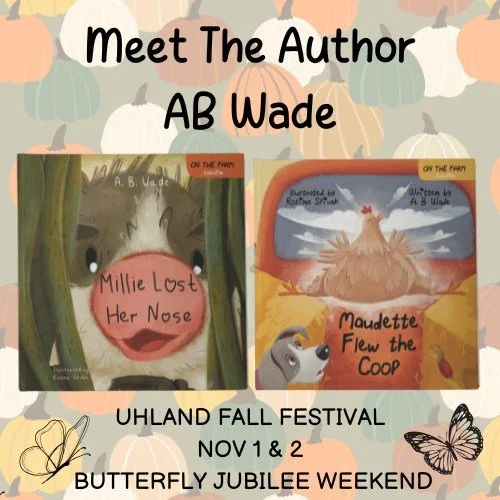 I&rsquo;ll be at the @uhlandfallfest  signing copies of Millie Lost Her Nose and Maudette Flew the Coop!

It&rsquo;s the final weekend of the season&mdash; come out and enjoy butterfly releases each day!

Bring the family and stop by to say hi&mdash;