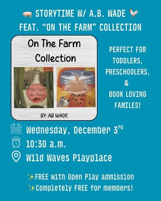 Storytime is coming! 

I&rsquo;m so excited to bring the On the Farm Collection to @wildwavesplayplace  for a fun morning of reading.

✨ When: Wednesday, December 3rd at 10:30 a.m.
✨ Where: Wild Waves Playplace
✨ Cost: FREE with Open Play admission &