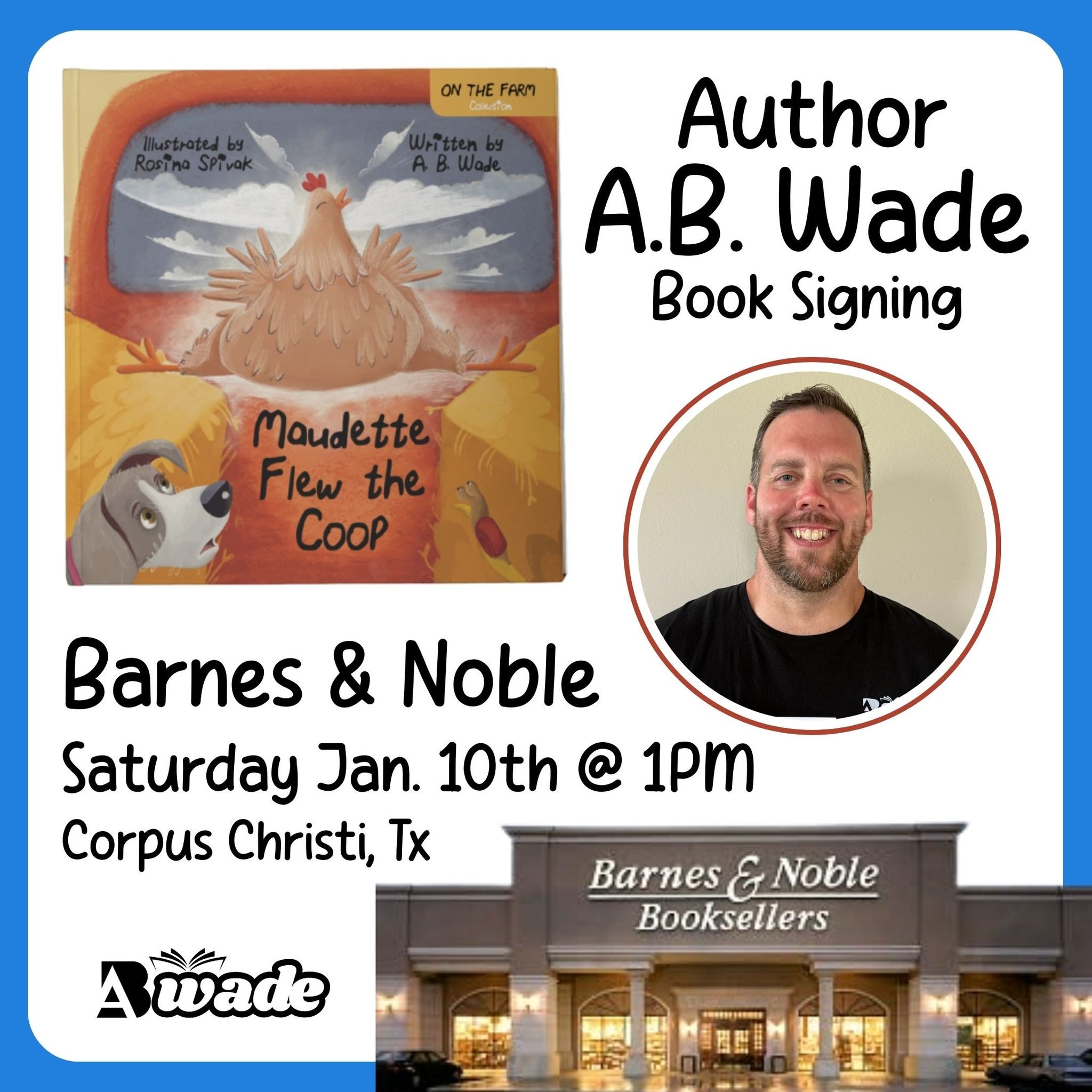 ✨ Book Signing at Barnes &amp; Noble! ✨

I&rsquo;m so excited to share that I&rsquo;ll be signing copies of Maudette Flew the Coop at @bn_corpus_christi  in Corpus Christi, TX on Saturday, January 10th, 2026!

Come say hello, grab a signed copy, and 