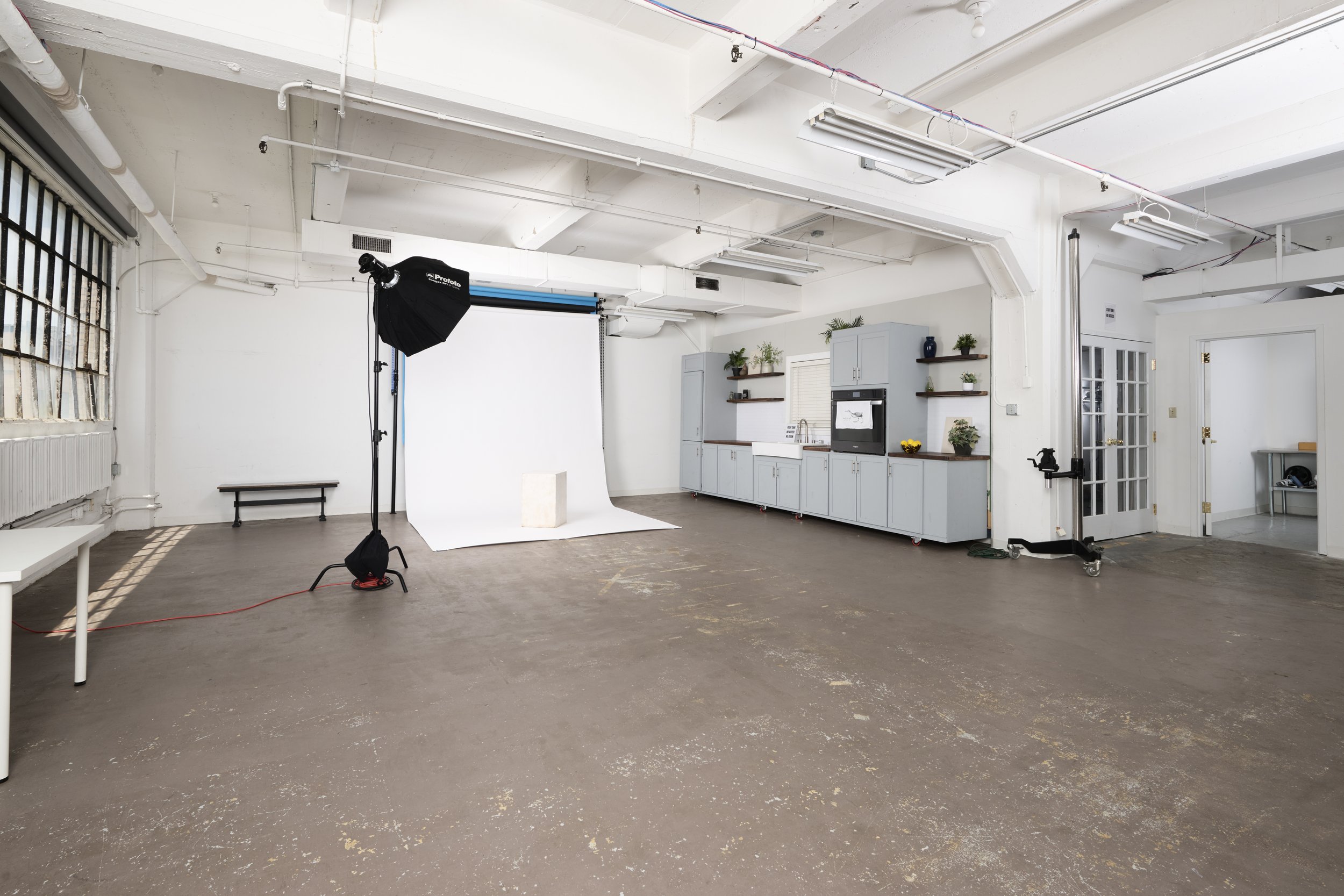 Main shooting bay, kitchen & changing room
