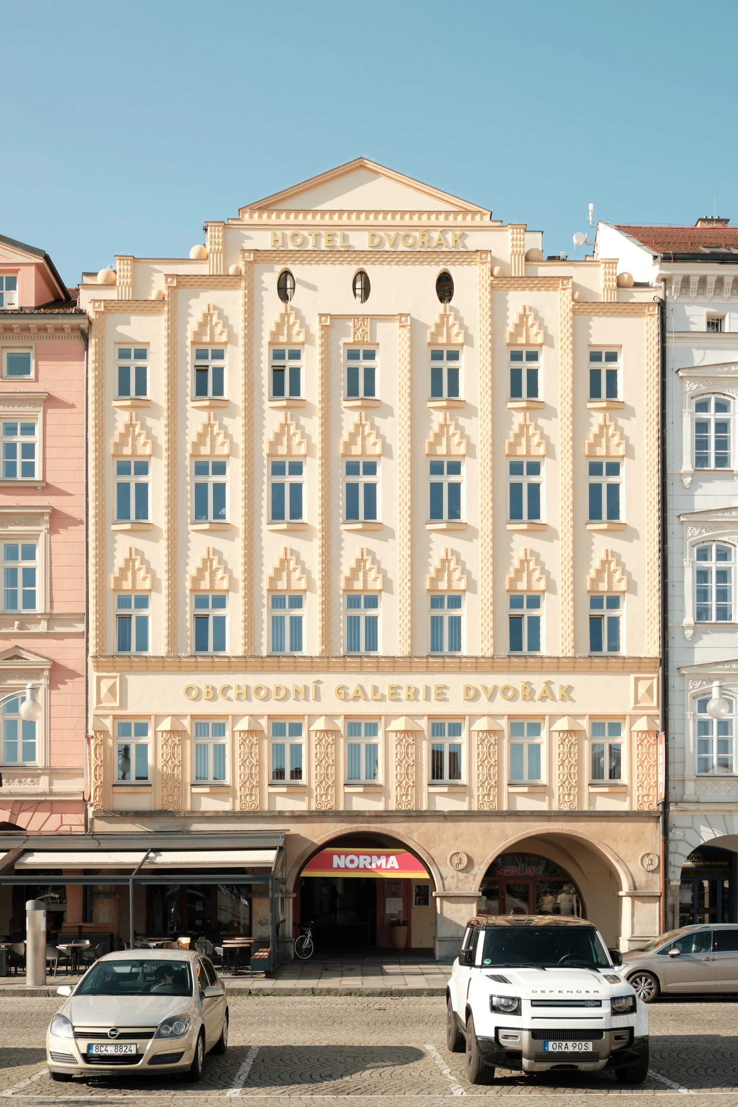 Named after the celebrated Czech composer Antonín Dvořák, Hotel Dvořák stands as one of the many beautifully restored façades that define the historic heart of České Budějovice.