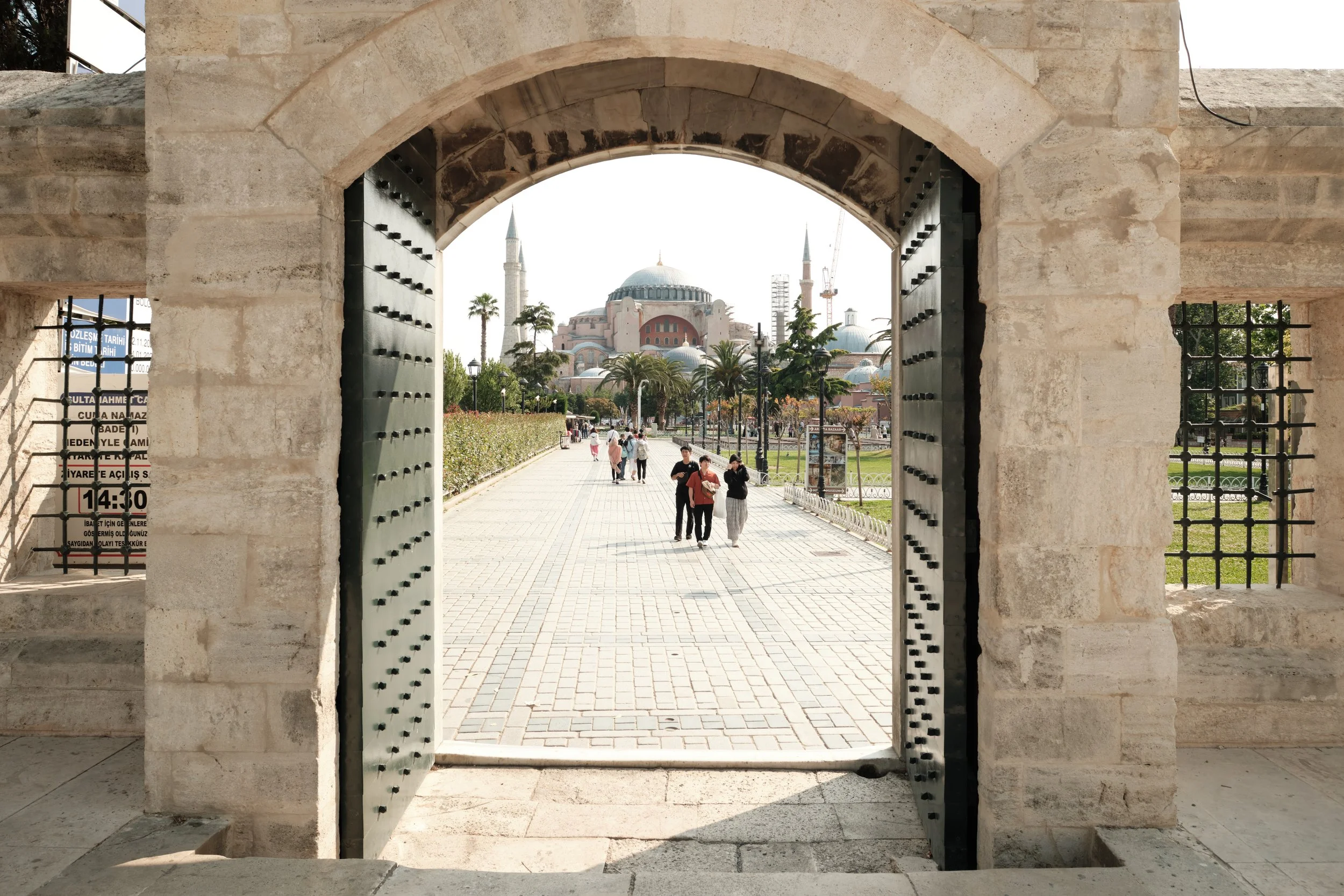 Leaving the Blue Mosque behind, the next chapter of Istanbul was already waiting. Framed by the ancient gateway, Hagia Sophia appeared in the distance, inviting me to continue exploring one of the world’s most remarkable historic districts.