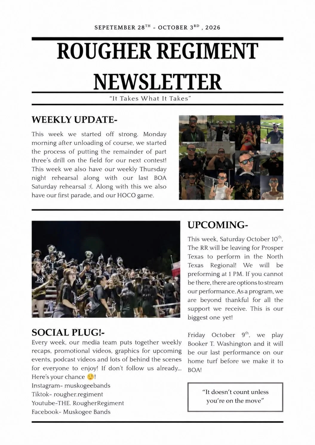 Newsletter Week 7