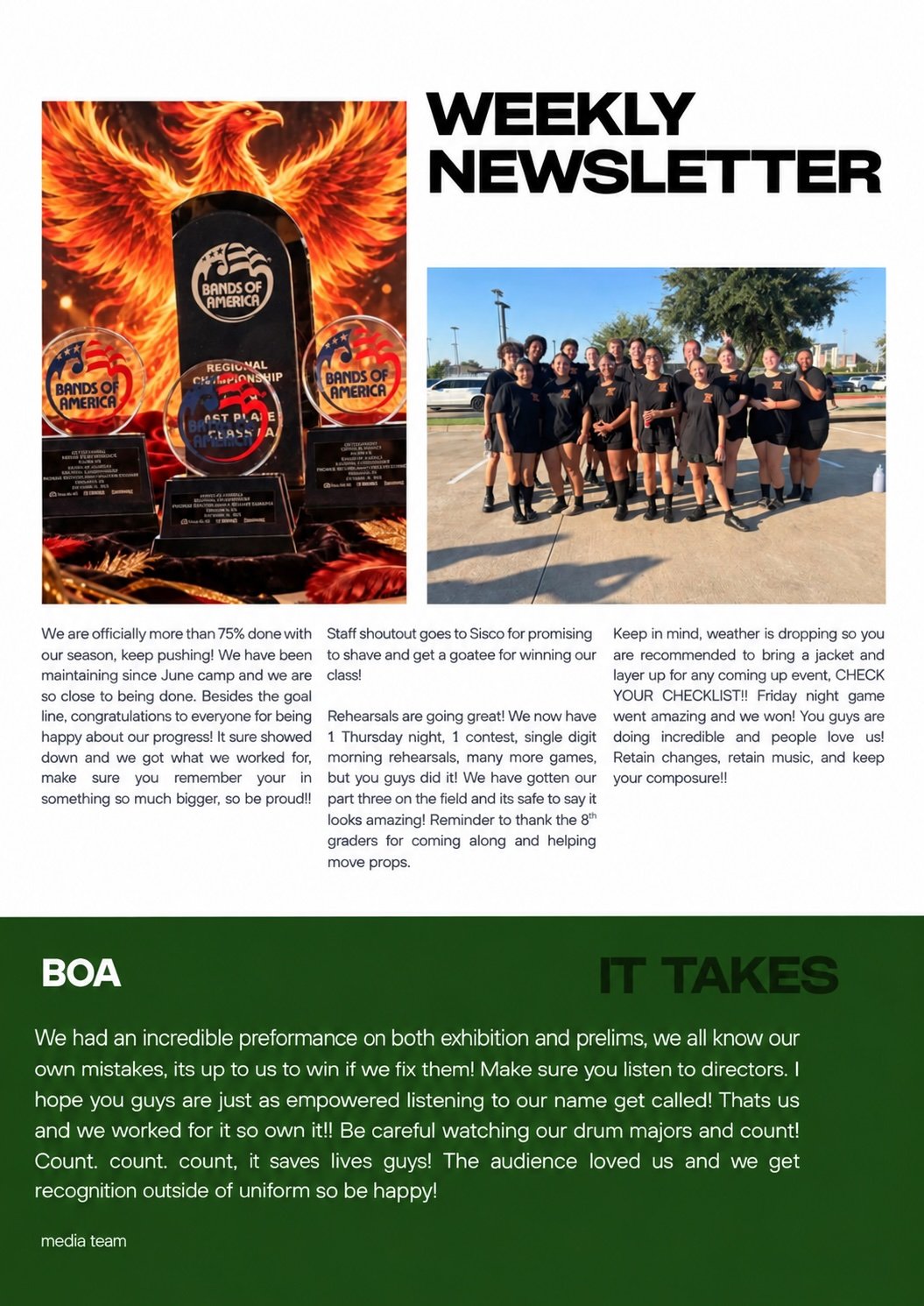 Newsletter Week 8