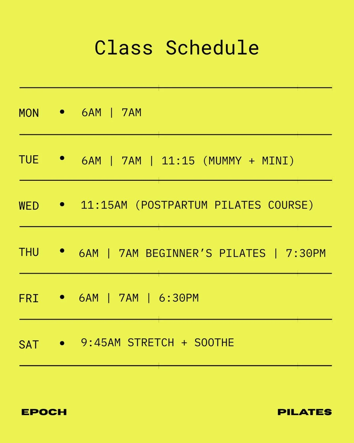 A NEW CLASS TIMETABLE  is here ✨🌱
ICYMI, we&rsquo;ve got evenings, baby! Thurs + Friday night come hang with us for a little *you* time.

+ PLUSSSS 
some instructor-guided classes for the postpartum mama&rsquo;s and beginners. More details on the fe