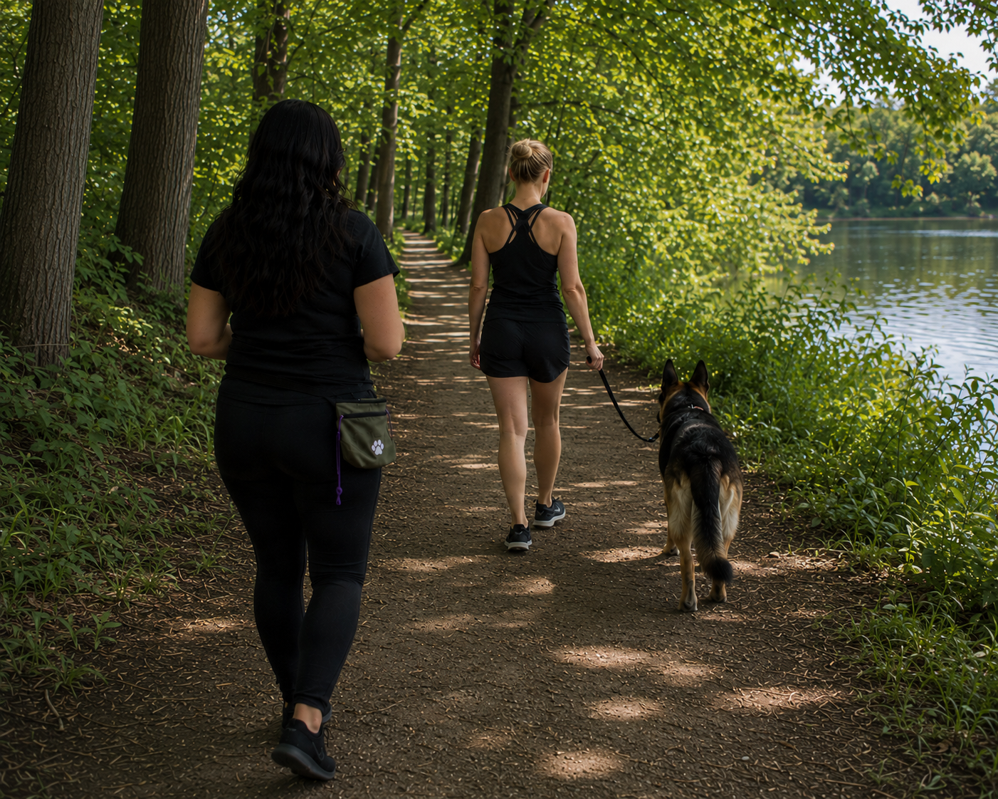 observing loose leash handling skills in park