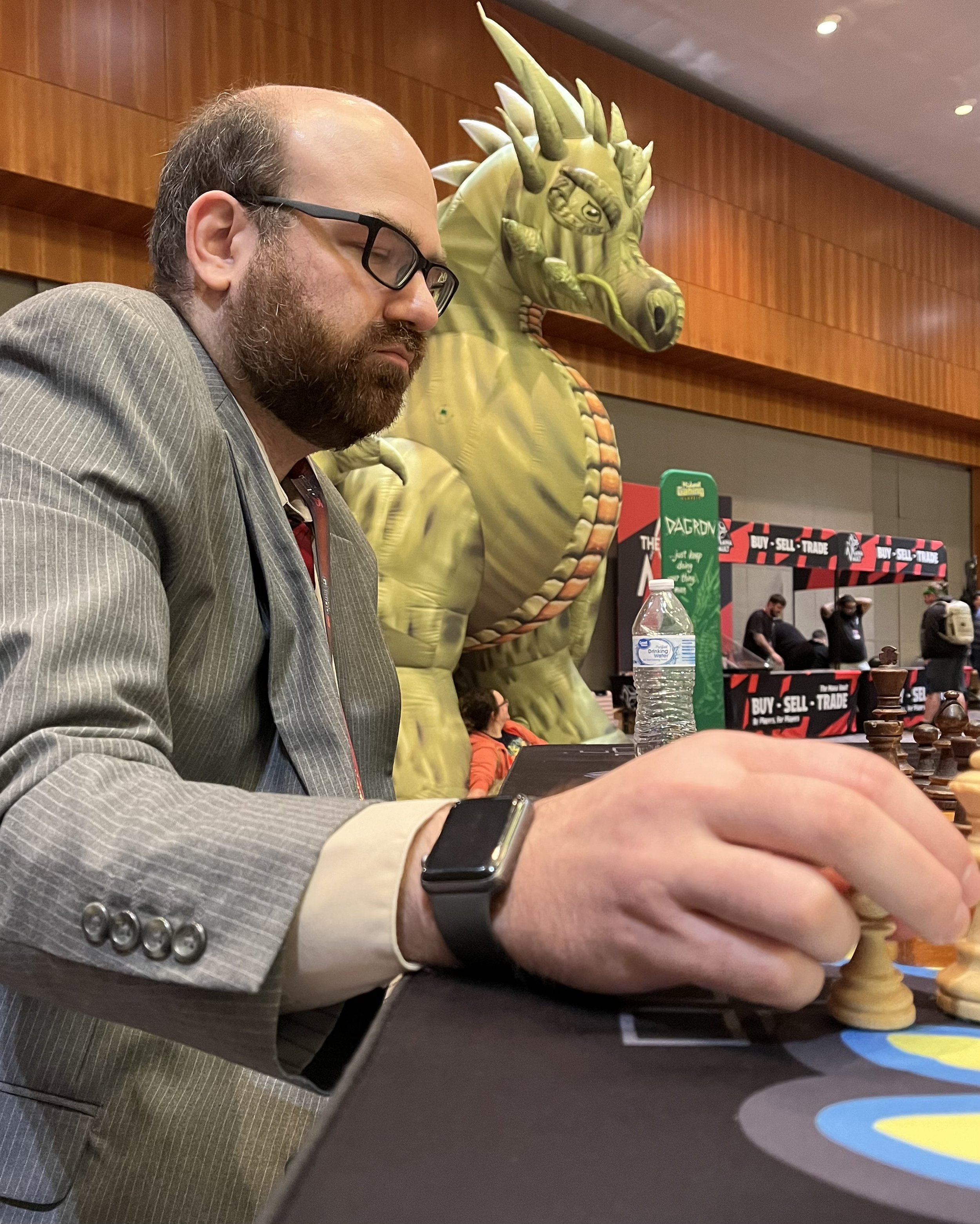 Grandmaster Josh Friedel's spirit animal is Dagron the Dragon!