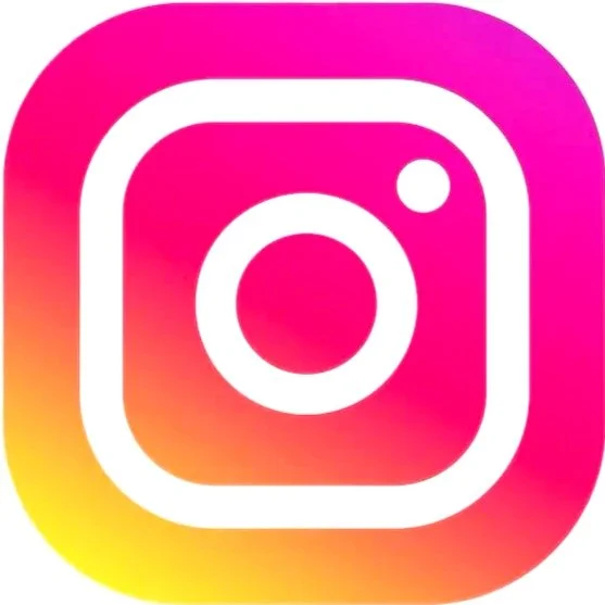 Instagram logo with a pink, orange, and yellow gradient background and a white camera icon in the center.