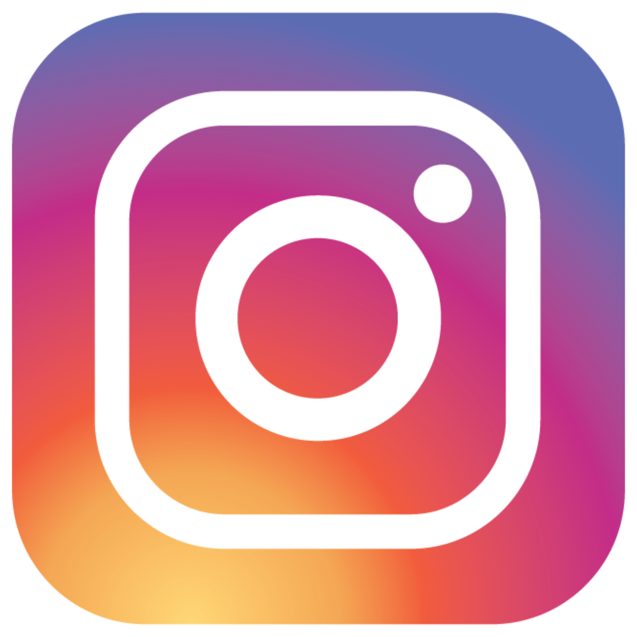 Instagram app logo with a colorful gradient background featuring pink, purple, orange, and yellow hues.