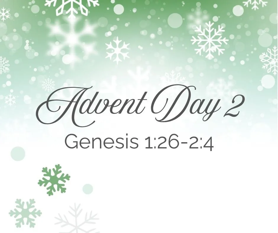 Advent day 2. Read Genesis 1:26-2:4