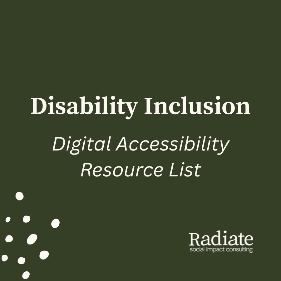 Disability Inclusion: Digital Accessibility Resource List