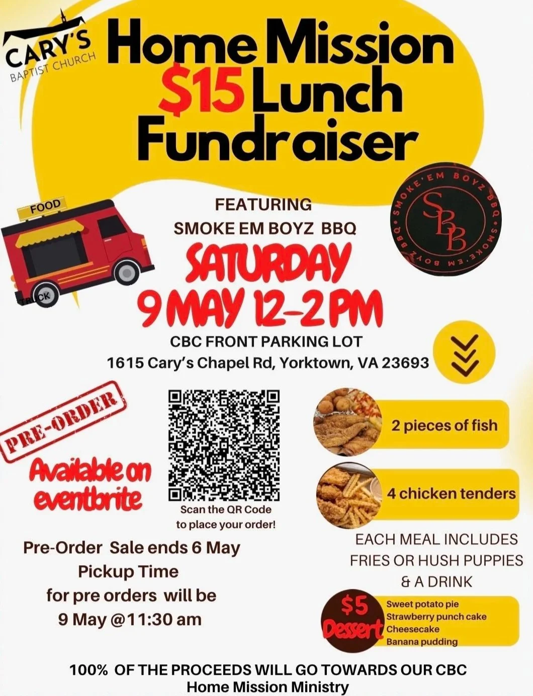 Home Mission$15 Lunch Fundraiser