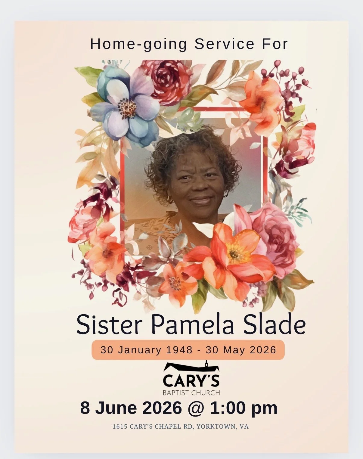 Home going service for Sister Pamela Slade
