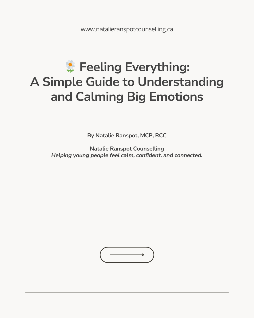 Cover of CBT emotional regulation guide for youth by Natalie Ranspot Counselling