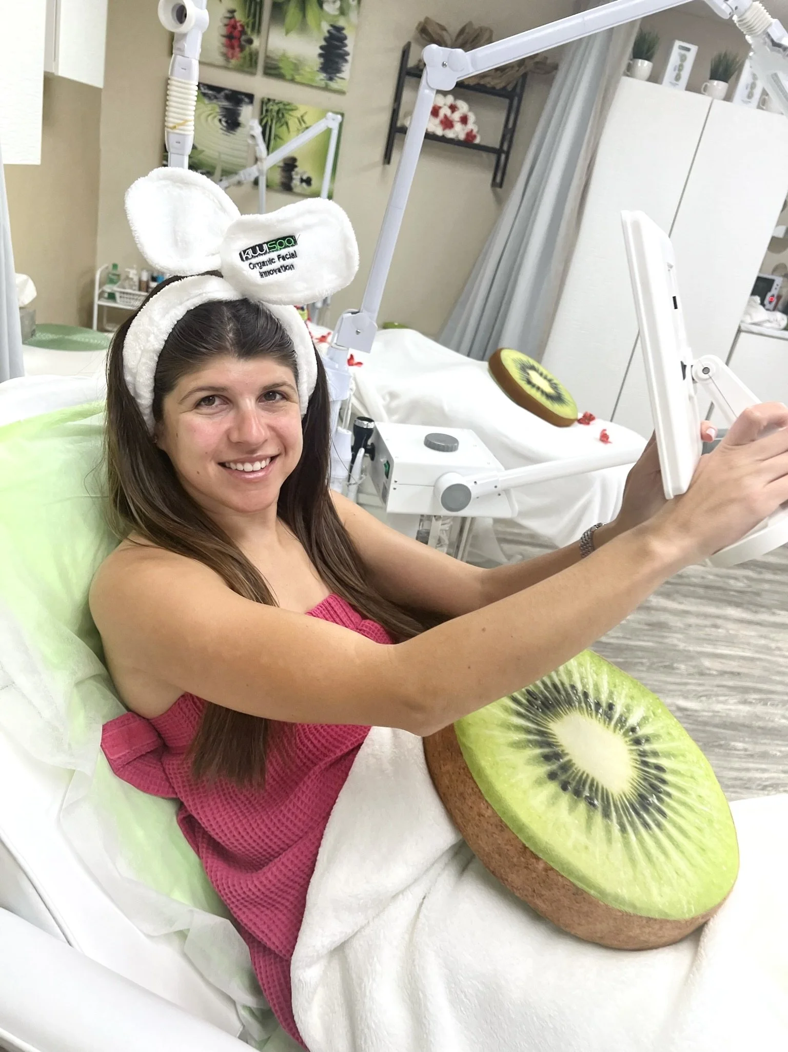 Close-up of anti-aging facial results at Kiwi Spa in San Diego.