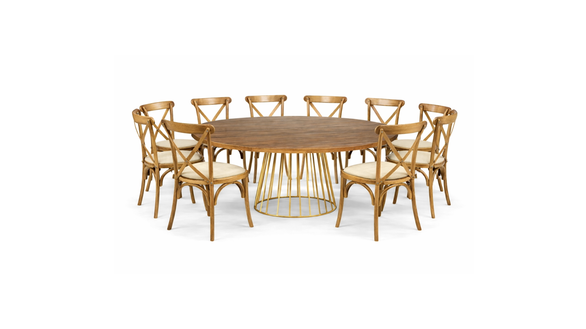 PAQUETE 10 Pax: Mesa circular + Crossback