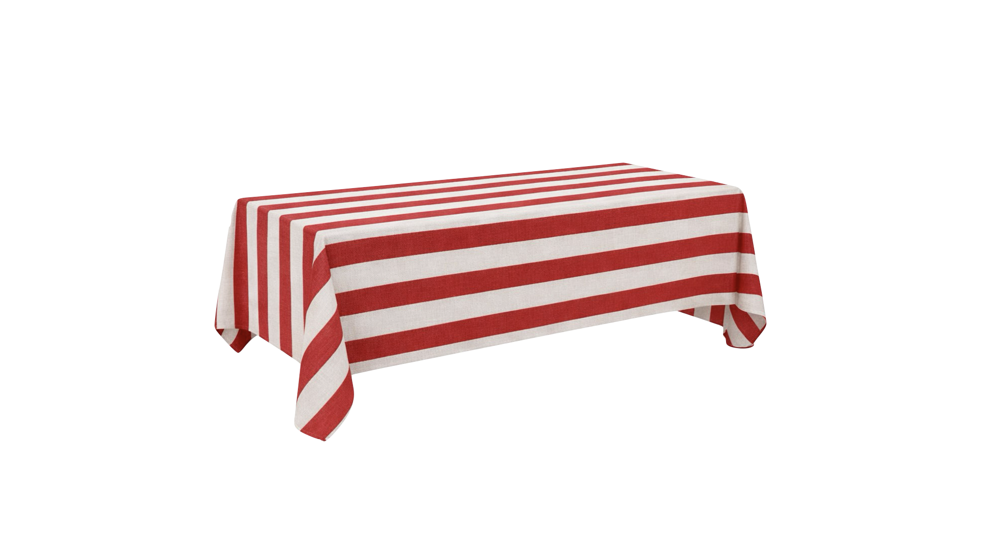 Mantel rectangular - rayas rojo y blanco