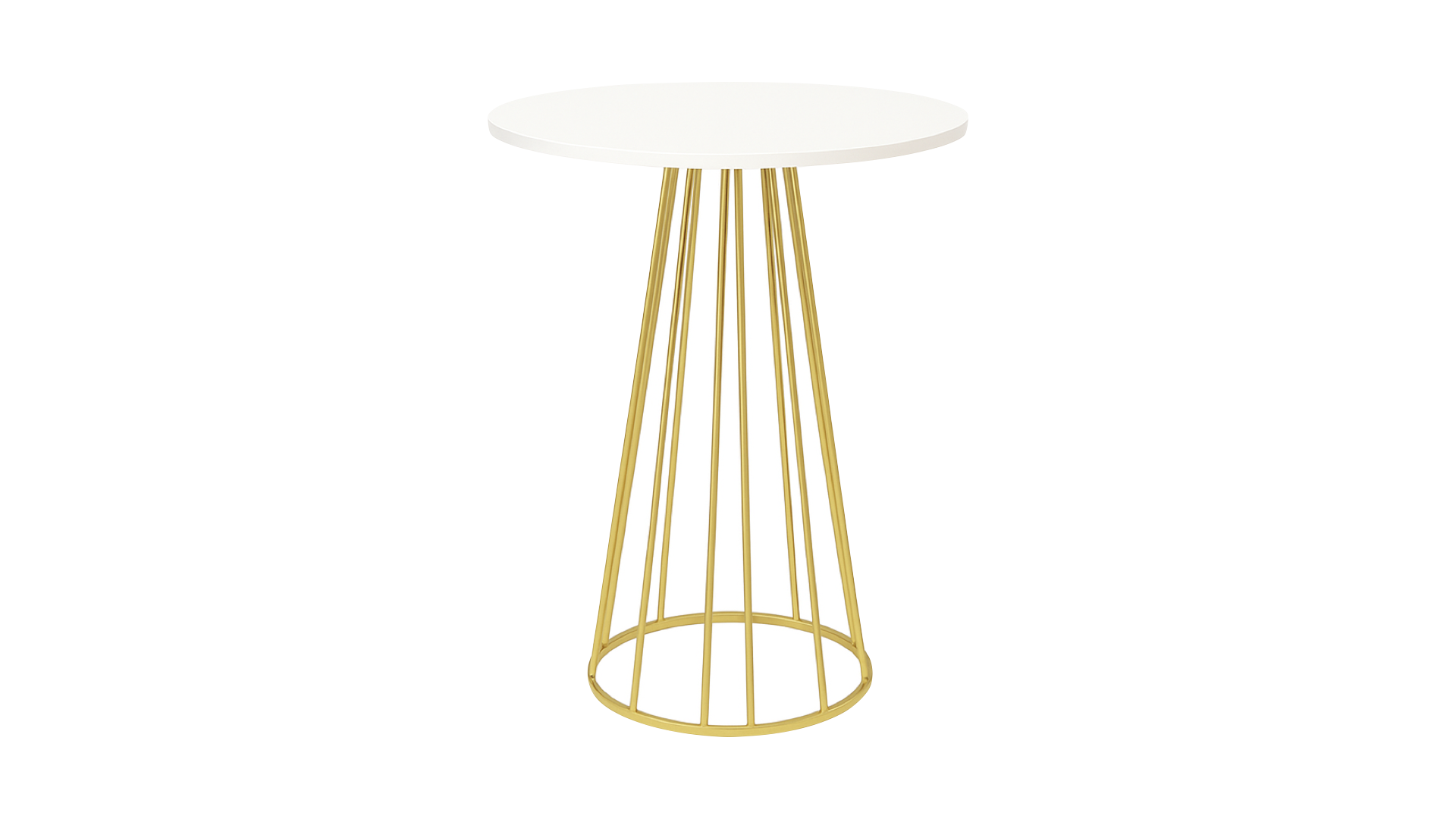 Mesa periquera Bianchi - blanca + dorado