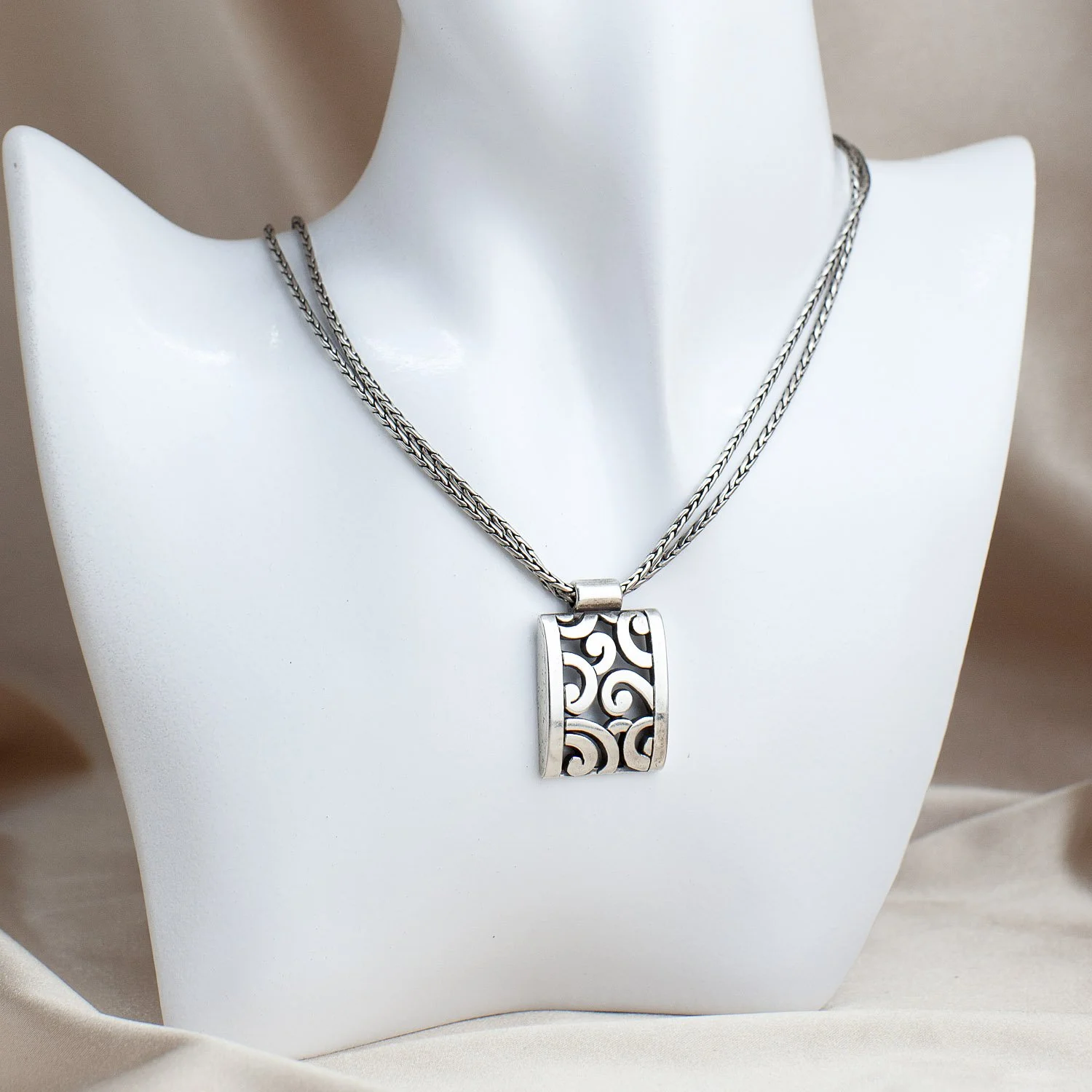 Brighton Silver Scroll Pendant Necklace