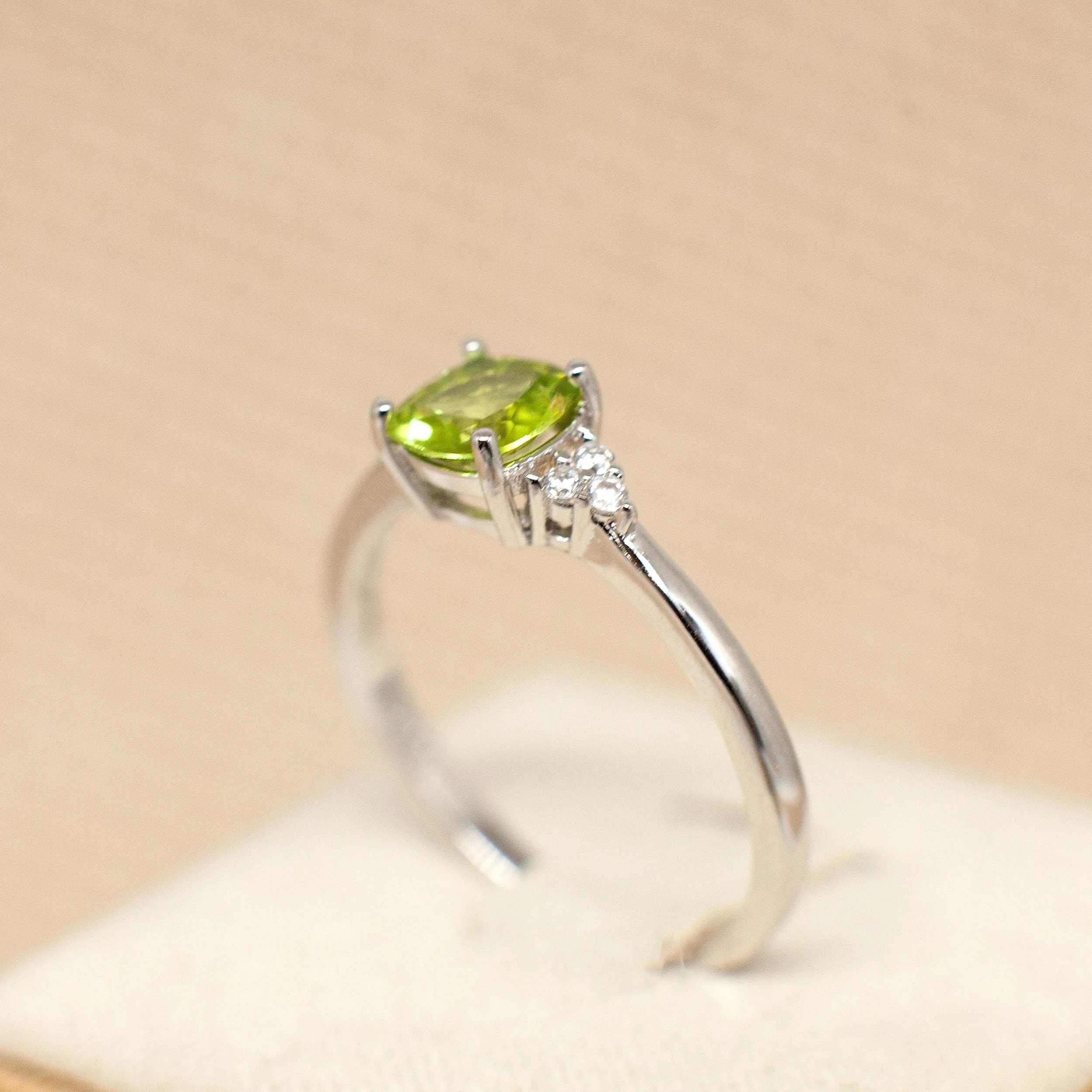 Peridot Birthstone Ring, Sterling Silver Rings, Minimalist Engagement Ring, Anniversary Ring, Promise Ring Gift for Her, Green Gemstones.jpg