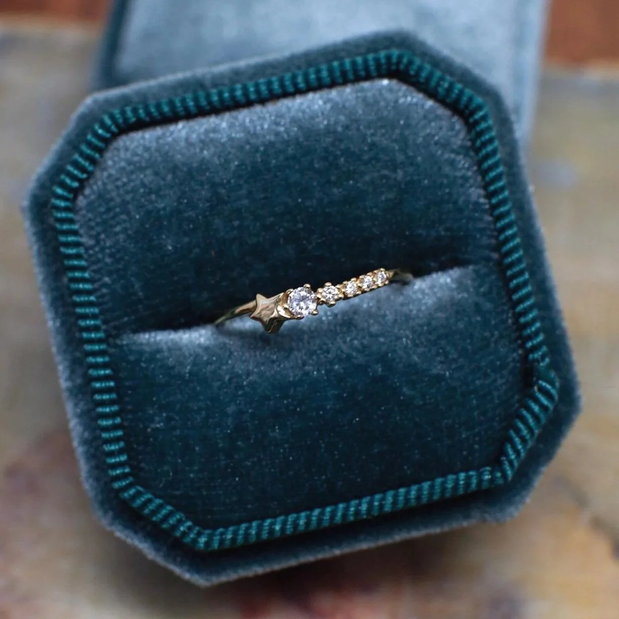 shooting star minimalist ring