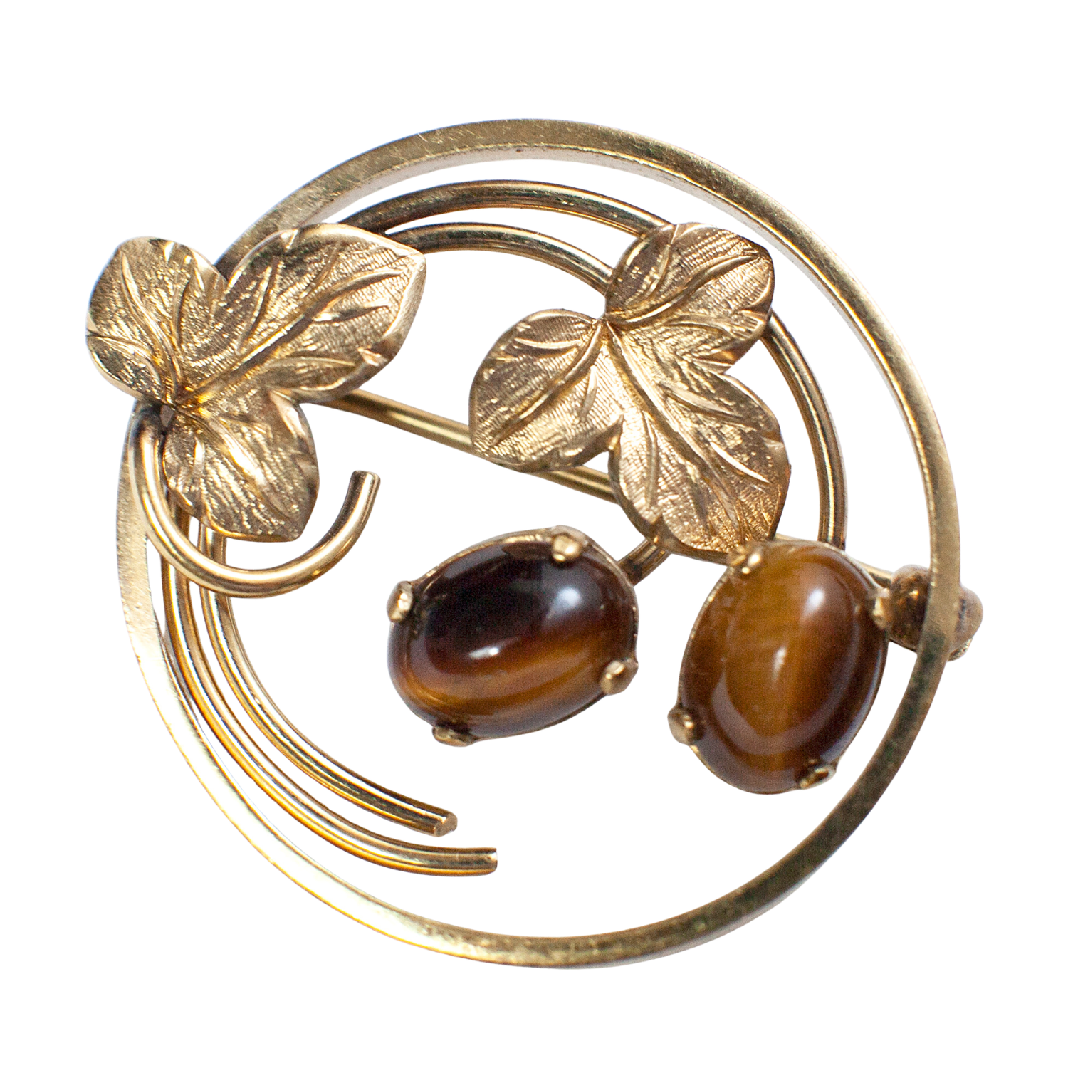 Vintage Wells Tiger’s Eye Brooch
