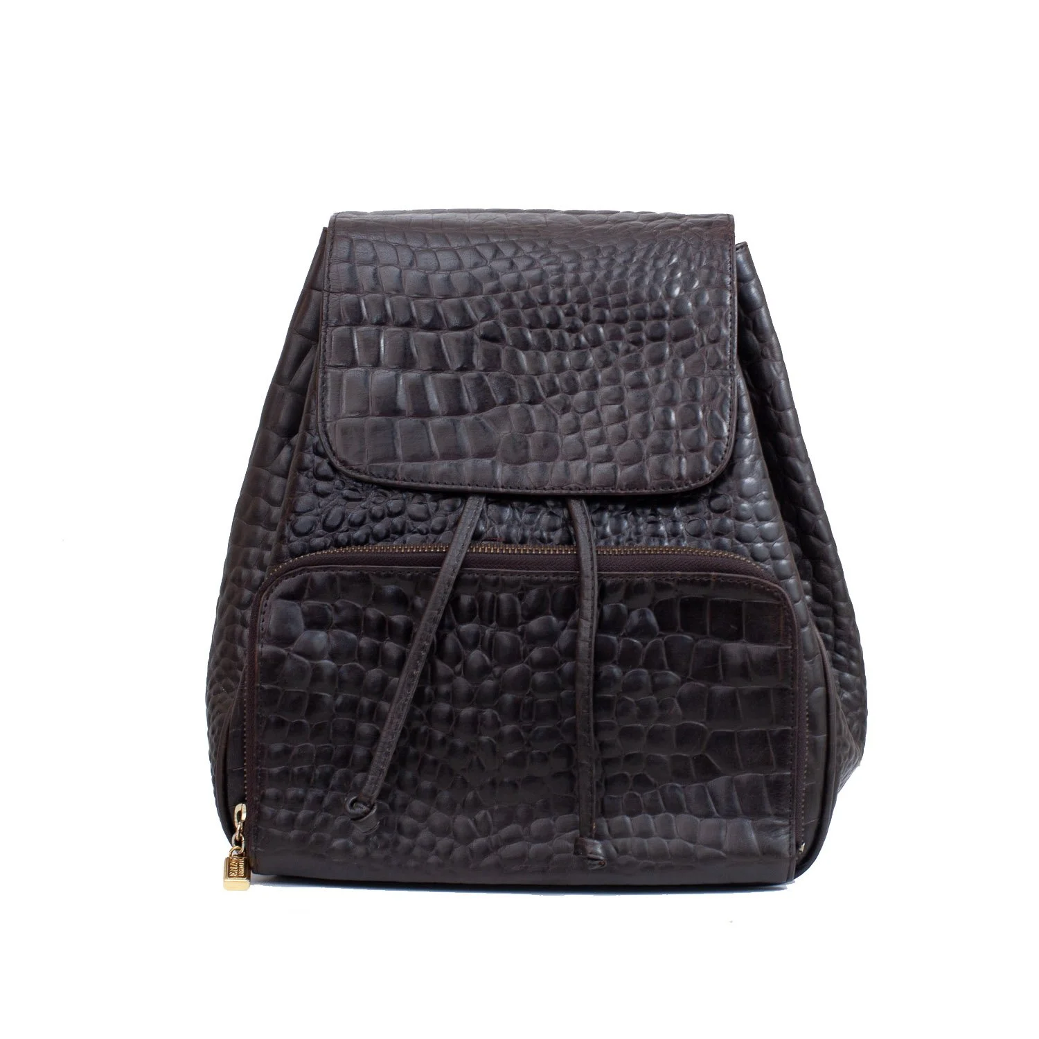 Enzo Angiolini Croc Embossed Leather Backpack
