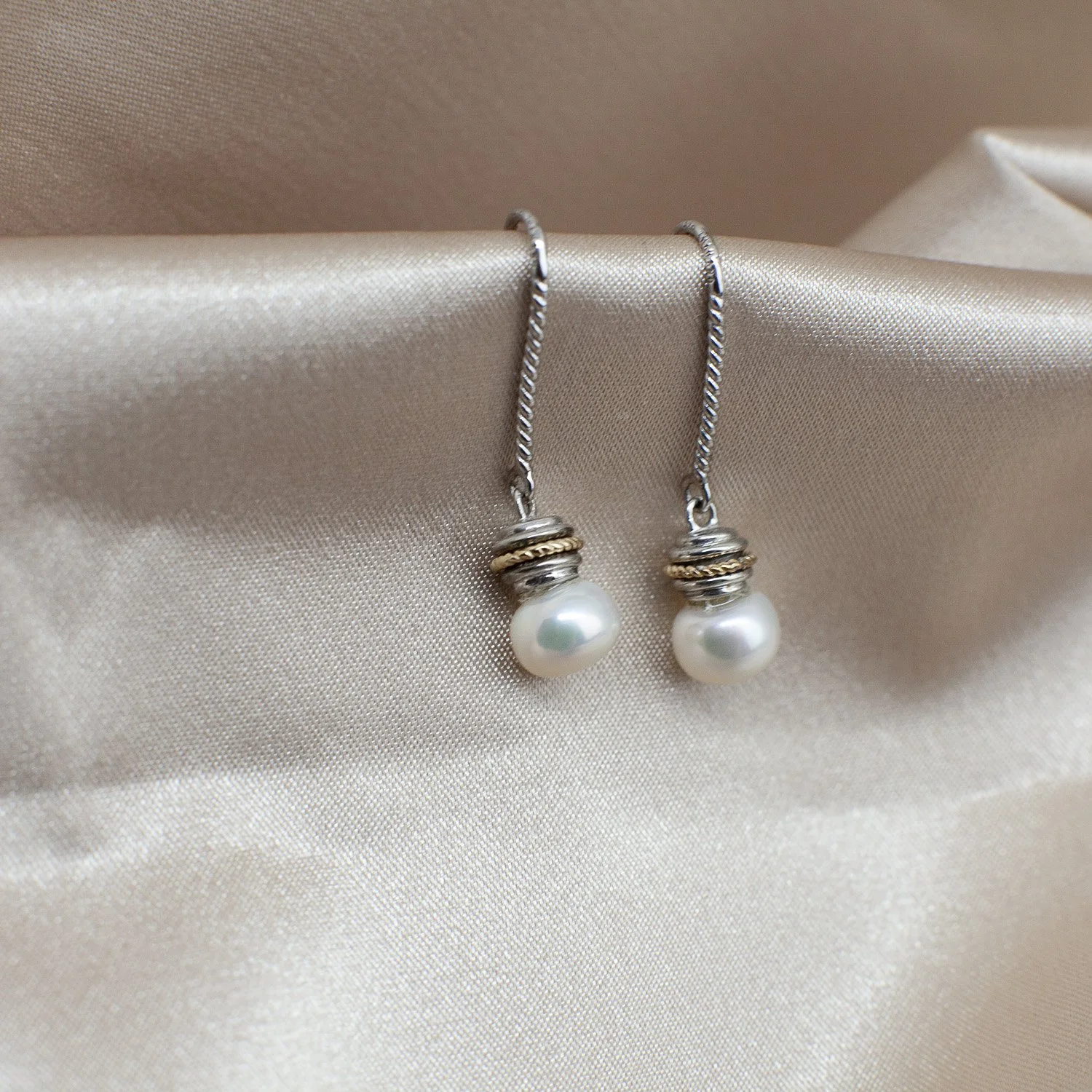 Sterling Silver Freshwater Pearl Drop Earrings