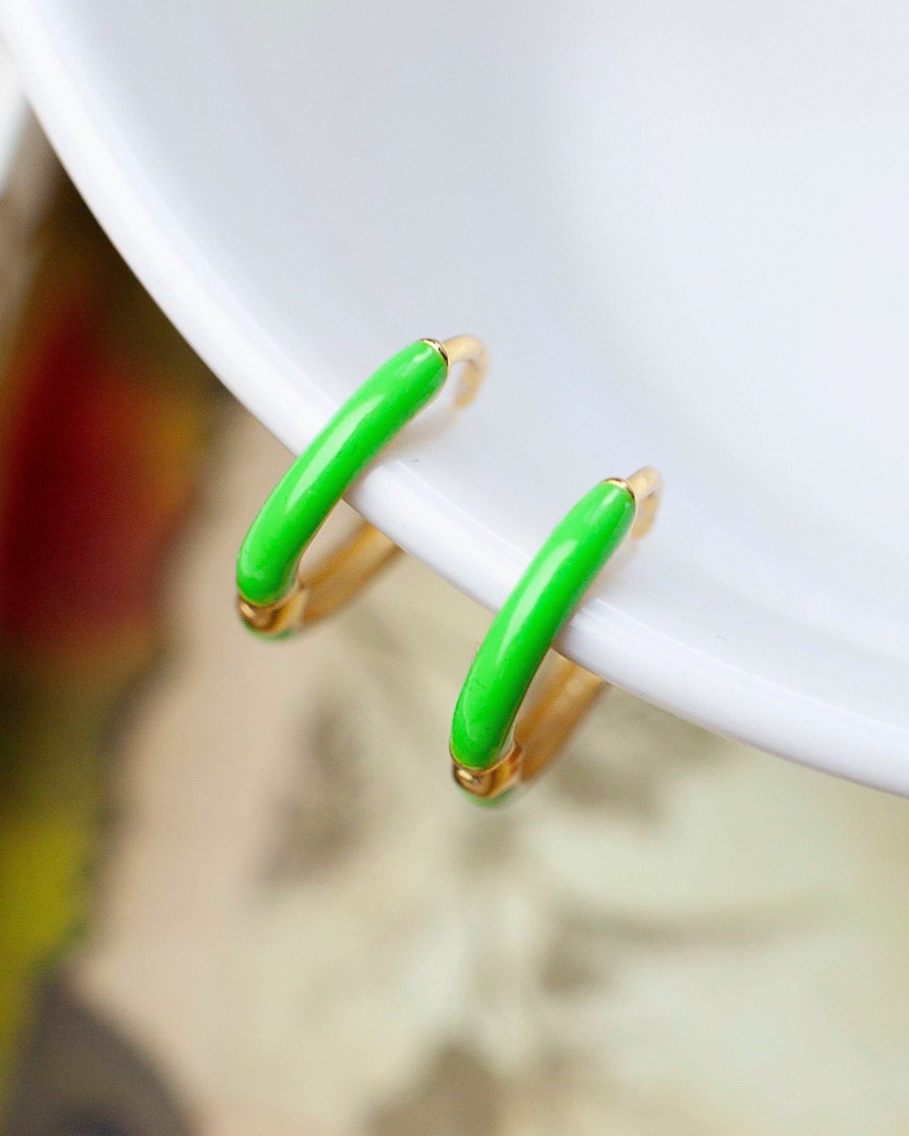Green+Huggies+Hoop+Earrings%2C+Neon+Green+Enamel+Gold+Second+Hole+Round+Hoop+Earrings%2C+Birthday+Gifts+For+Her+4.jpg