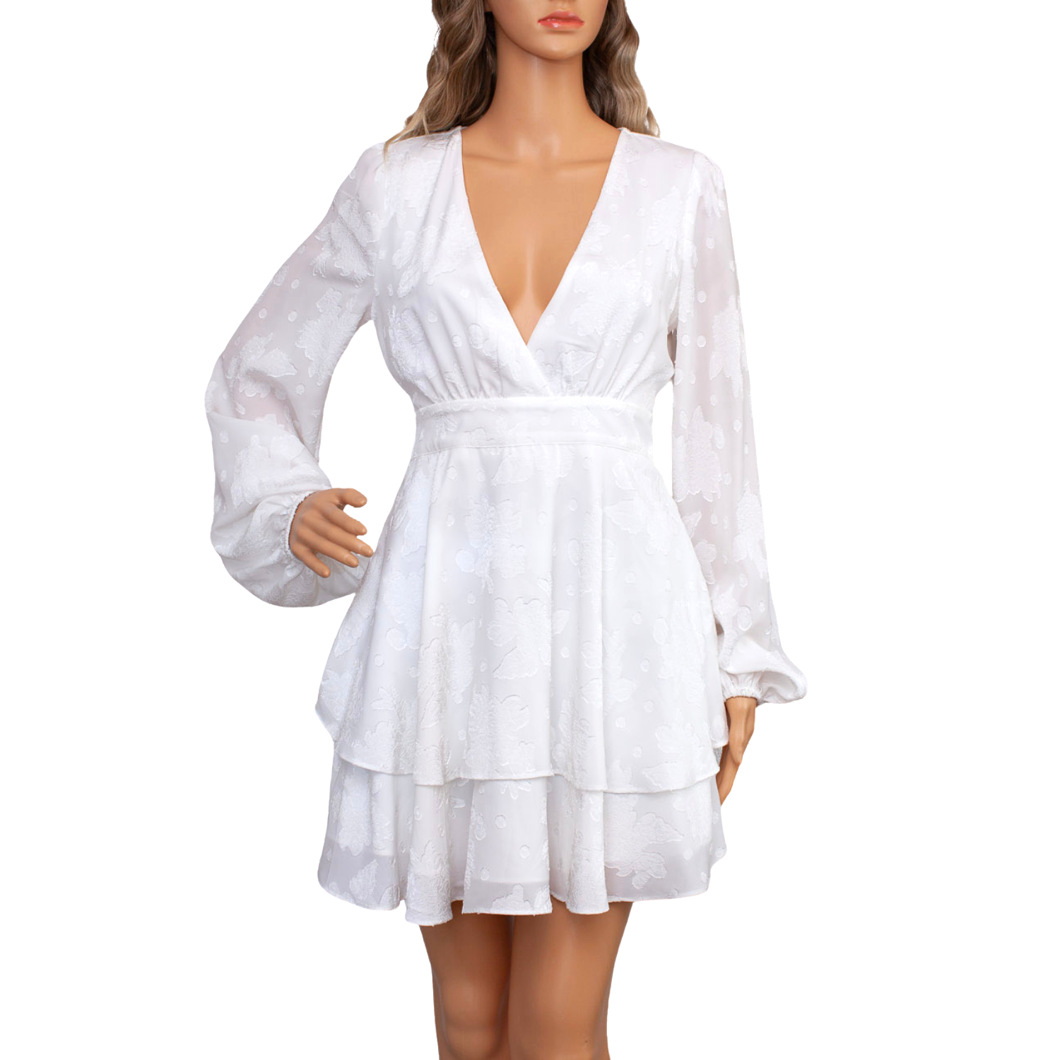 Lulus White long sleeve dress Sundae Faire (1).png