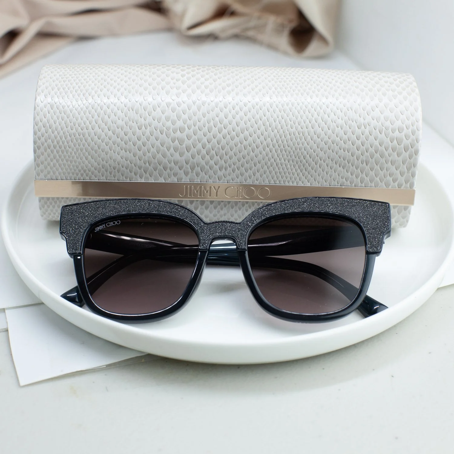 Jimmy Choo Gray Glitter Mayela Sunglasses