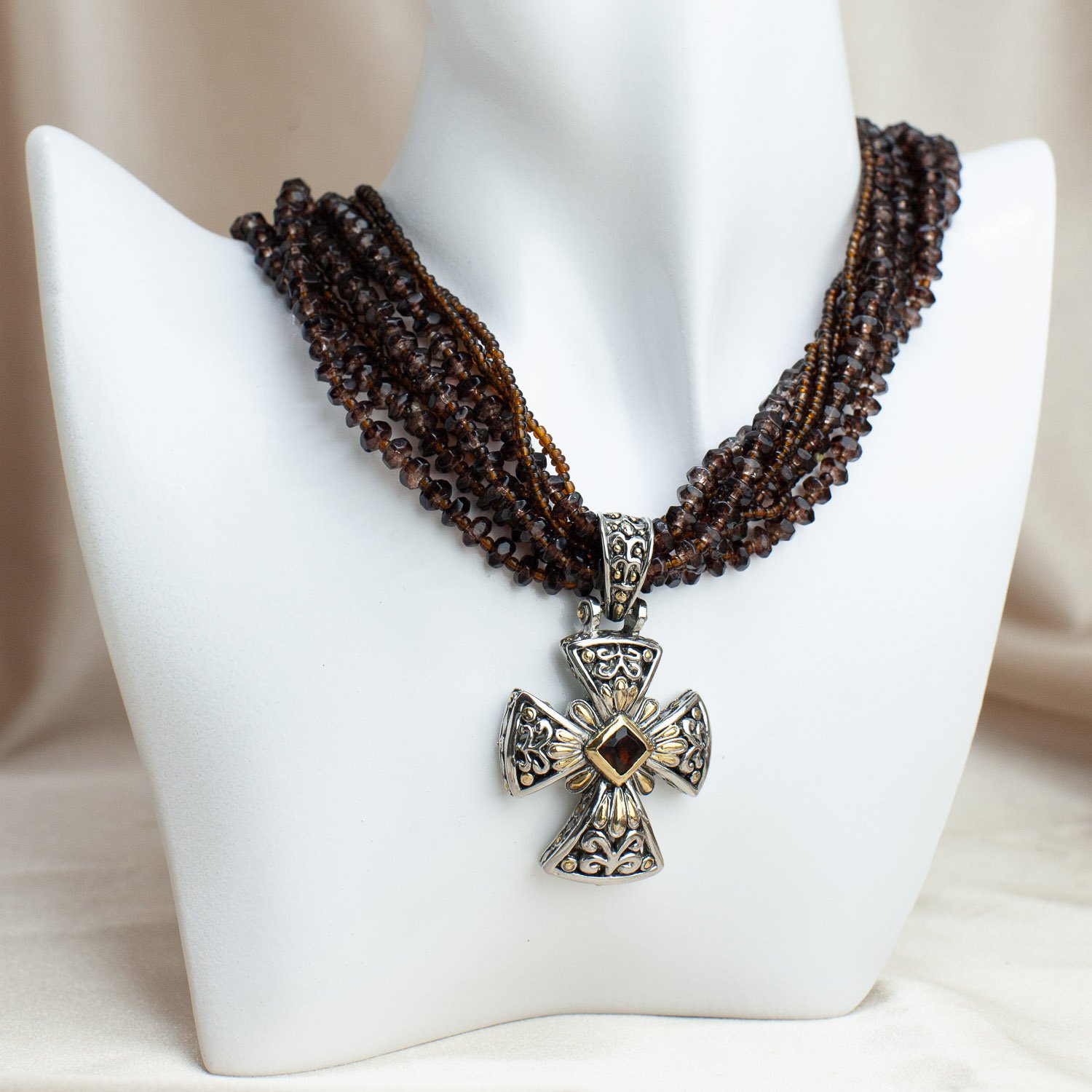 MX Multi Strand Brown Bead Necklace