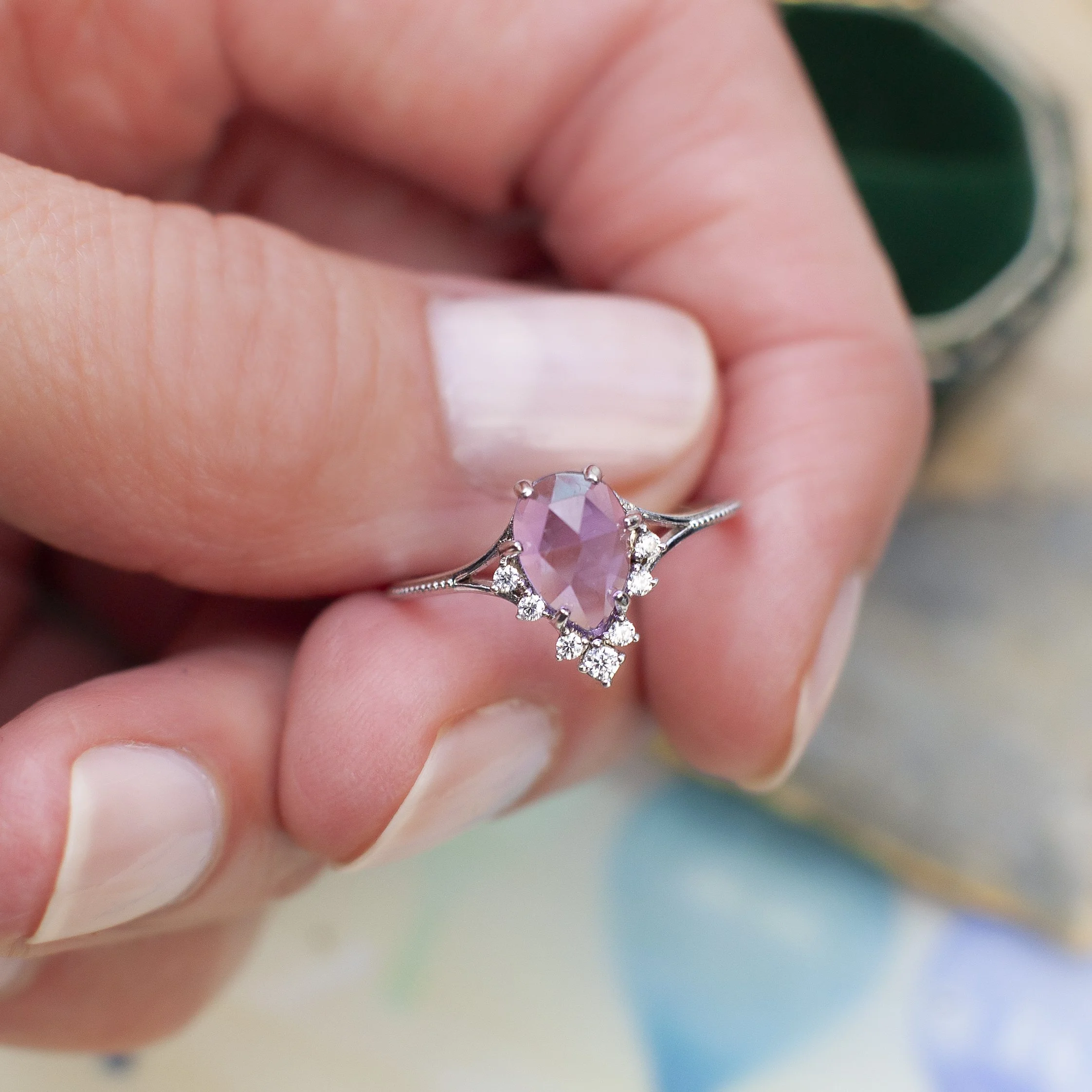Amethyst White Gold Ring