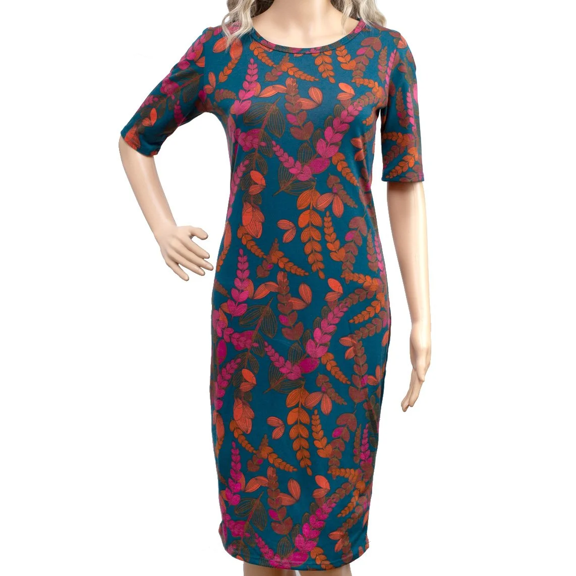 LuLaRoe Teal Floral Bodycon Dress