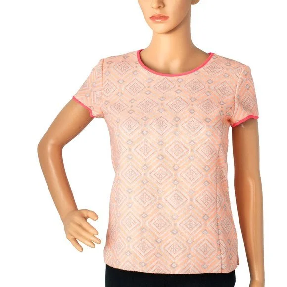 Sail to Sable XXS Twisting Melon Geo Jacquard Top