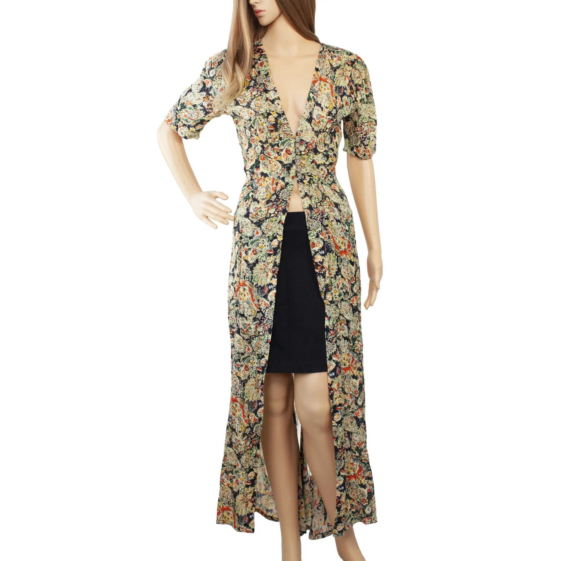 RAGA for Anthropologie Nocturnal Affair Paisley Maxi Top