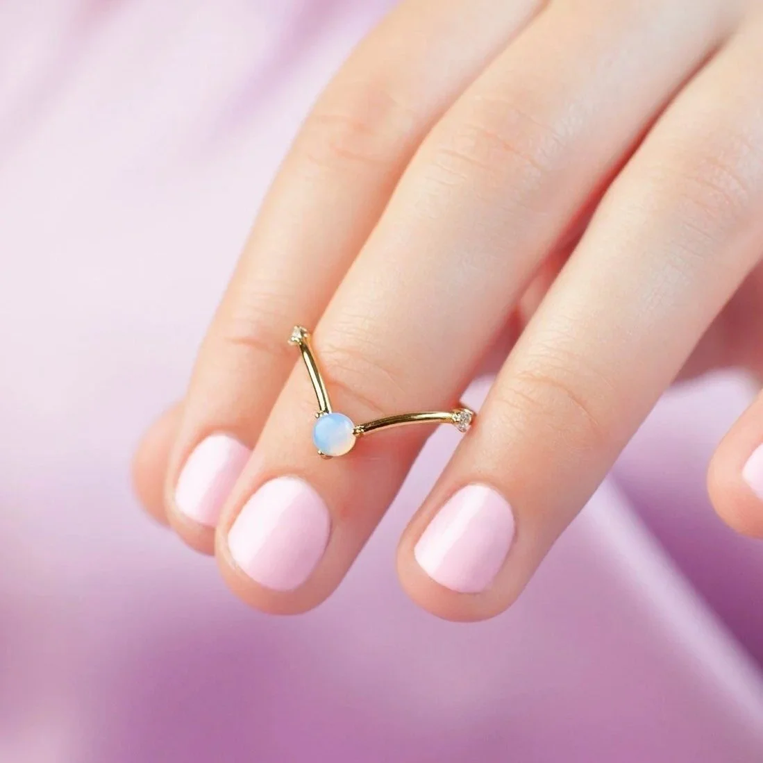 opal curve adjustable ring