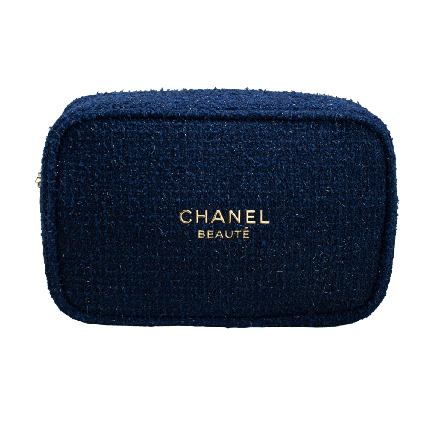 Chanel Beauté Navy Tweed Cosmetic Bag